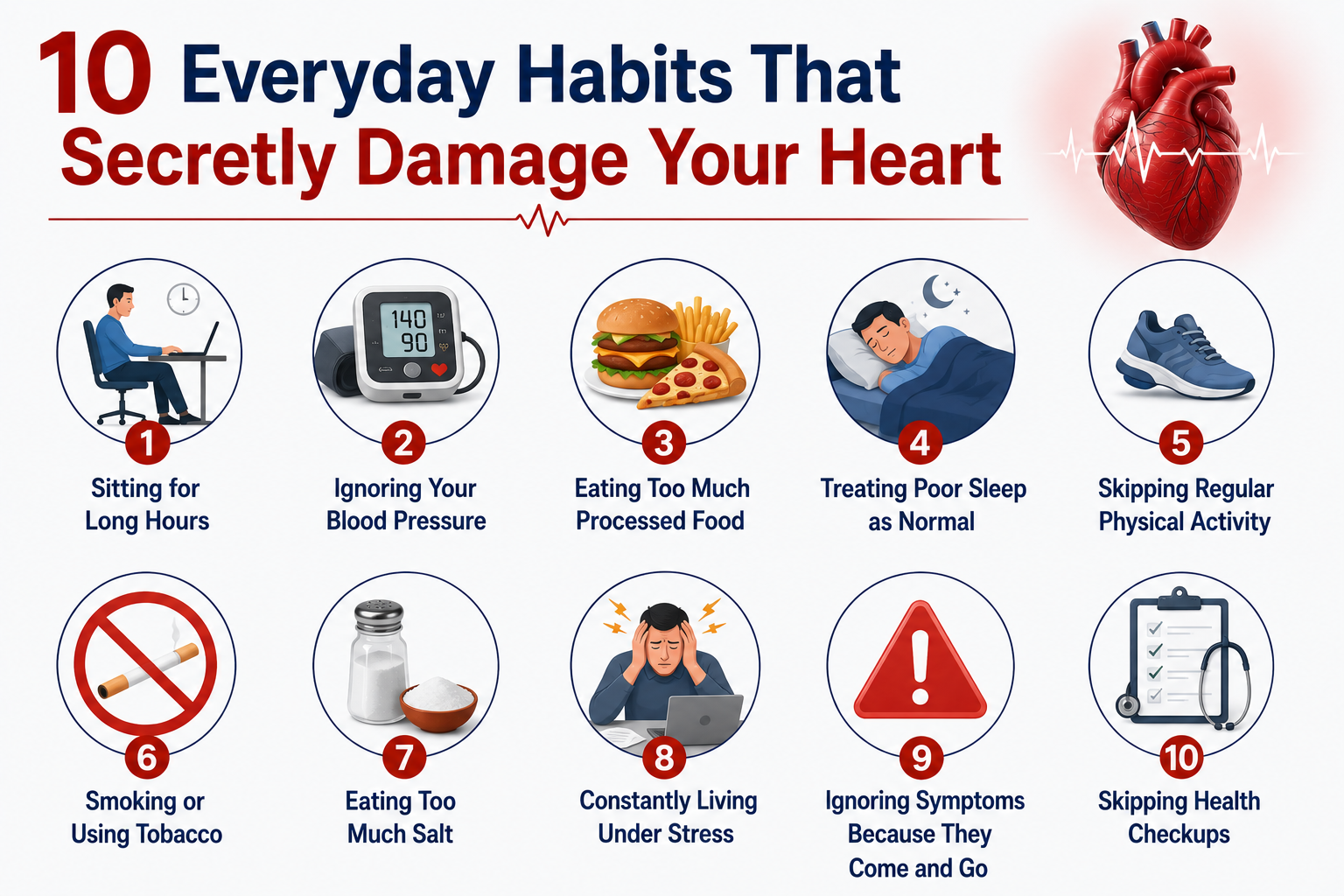 10 Everyday Habits That Secretly Damage Your Heart